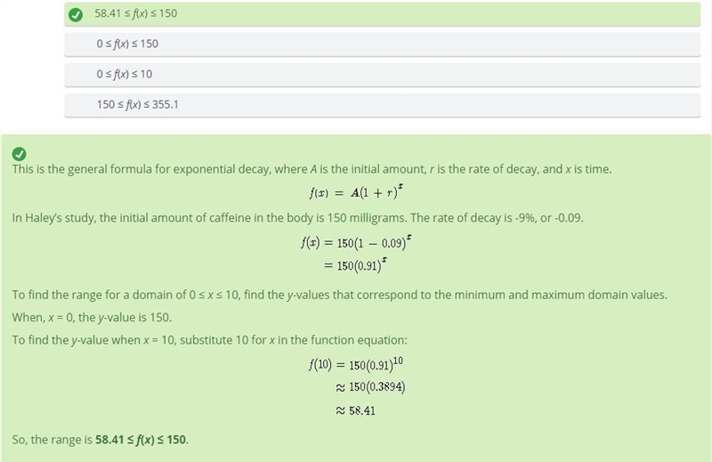 Select the correct answer. Haley conducted a study which found that a cup of coffee-example-1