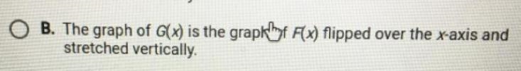 Suppose that F(x) = x? and g(x) = -3x? Which statement best compares the graph of-example-1