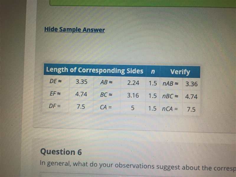 Use the distance formula to calculate the length of each line segment of and . (You-example-1