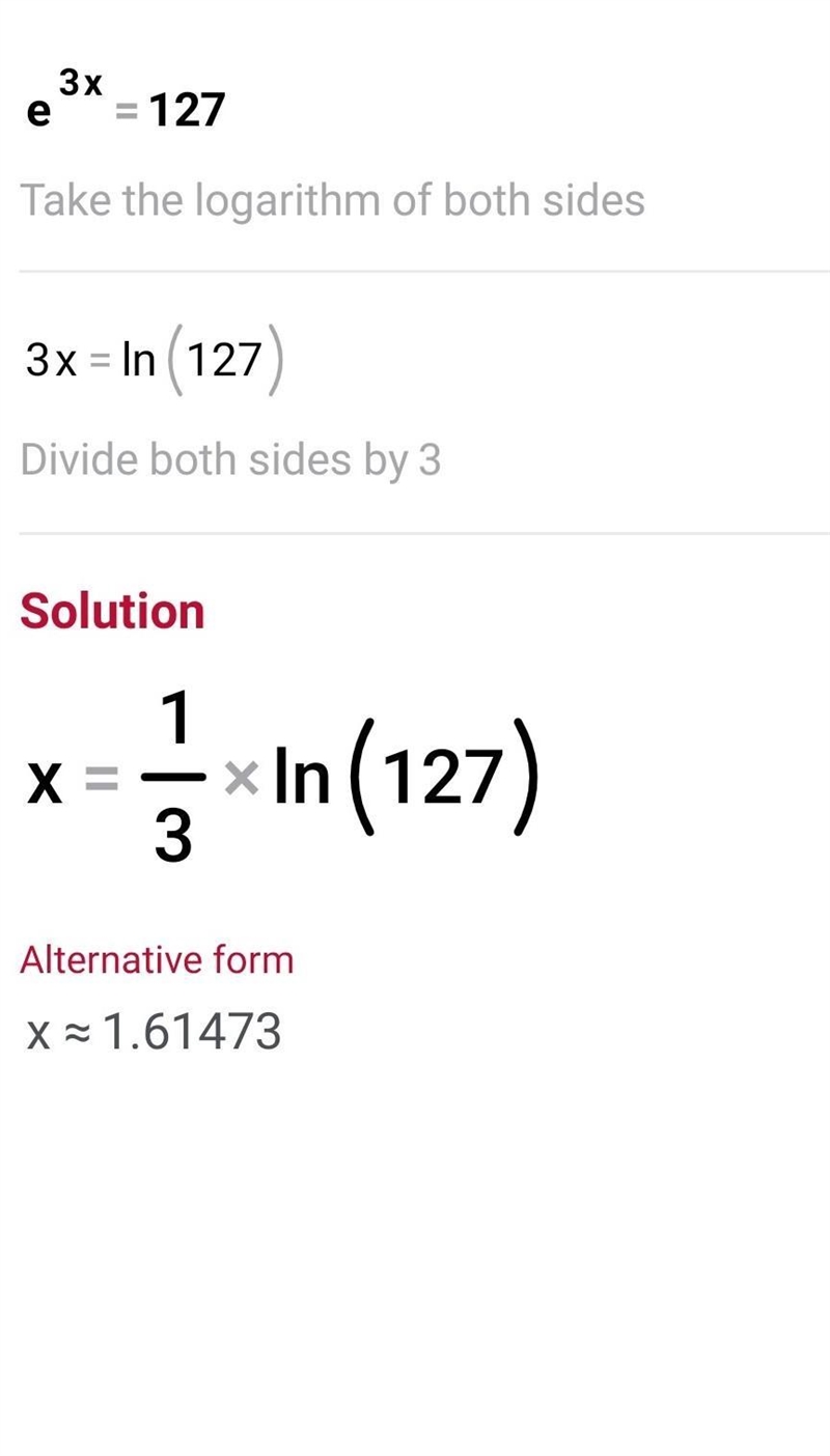 What is the solution to the equation e^3x= 127 Round your answer to the nearest hundredth-example-1