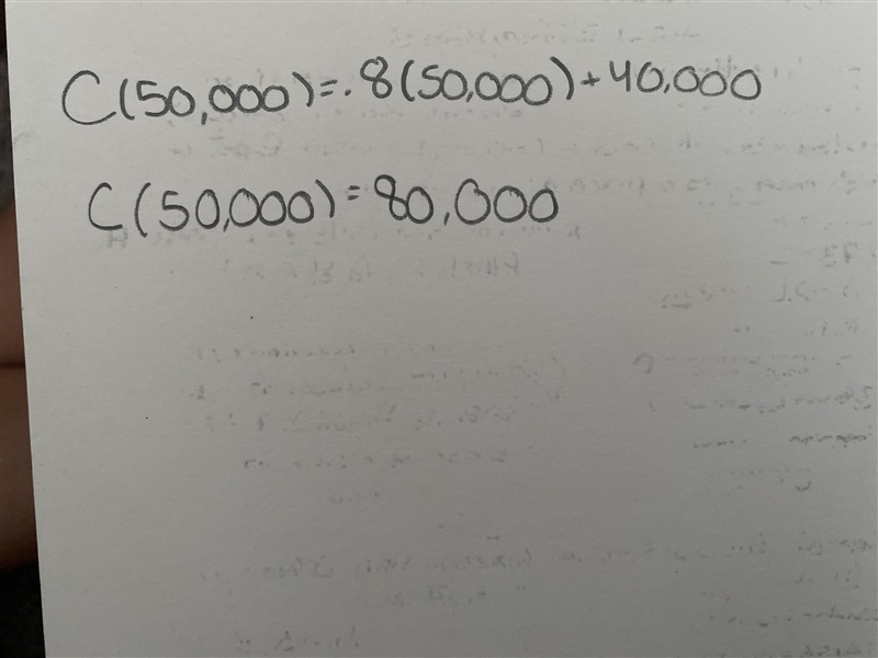 Solve the problem. The total cost in dollars for a certain company to produce x empty-example-1