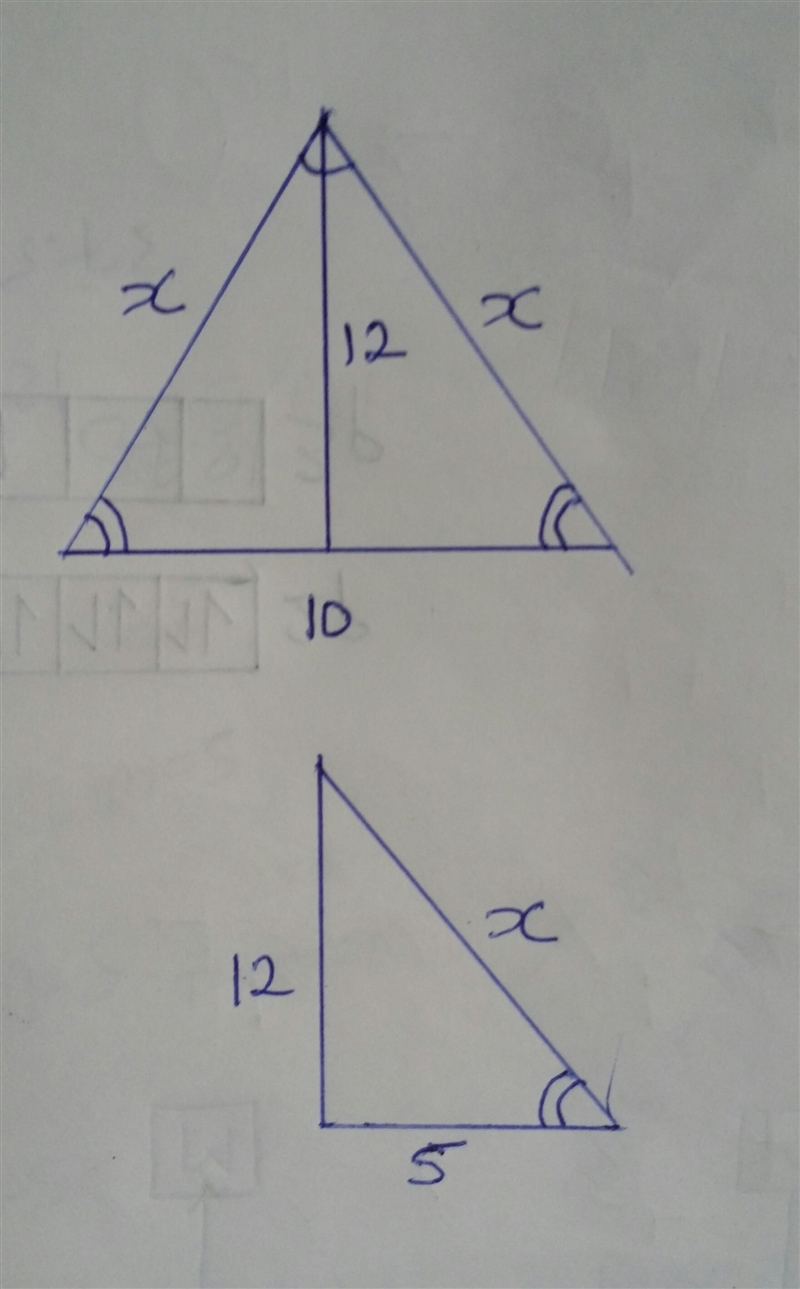 (ugsygygsgag I’m struggling) Find the value of x in the isosceles triangle shown below-example-1