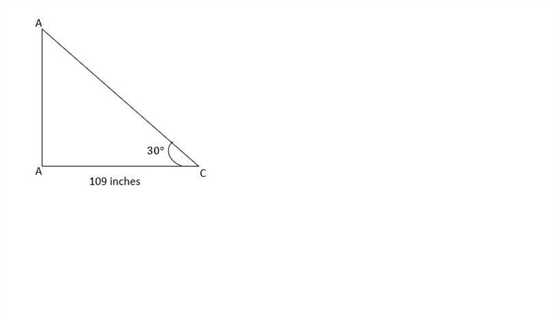 When the sun shines at a 30° angle to the ground, Manuel’s shadow is 109 in. long-example-1