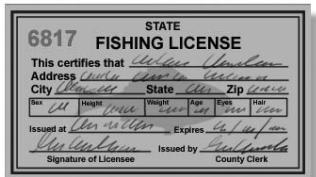 Mr. Miller got his fishing license in the mail. Before he put the license in his wallet-example-1