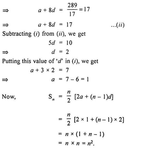 If the sum of first 7 terms of an A.P is 49 and the sum of first 17 terms is 289 find-example-2