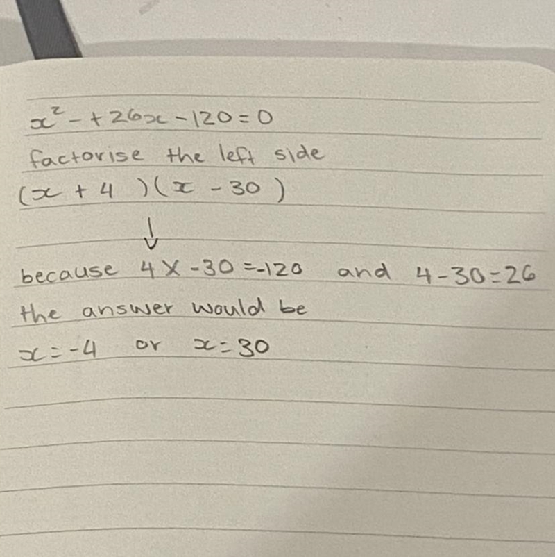 X²- + 26 x — 120 = 0​-example-1