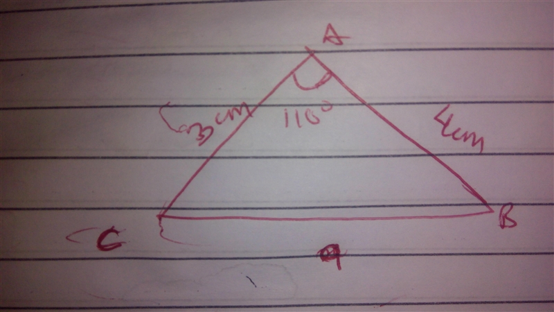 For which side has length 3cm, another side has length 4cm and the included angle-example-1