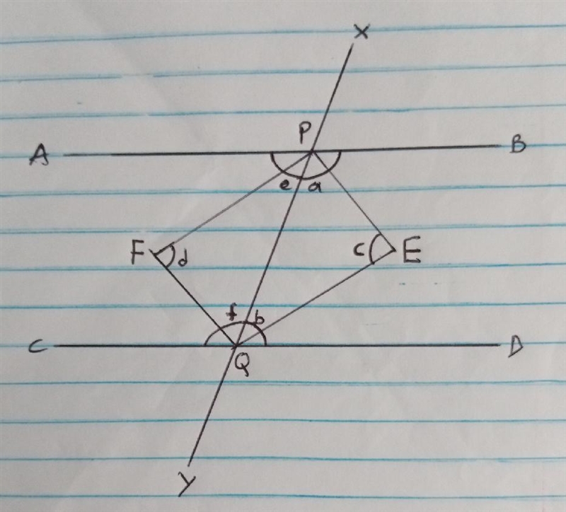 If two parallel lines are intersected by a transversal, then prove that the bisectors-example-1