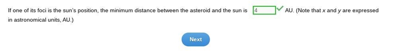 An asteroid follows a hyperbolic path defined by the equation 16x2 − 9y2 = 576. If-example-1