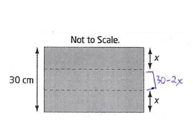 A sheet of metal that is 30cm wide and 600cm long is to used to make a rectangular-example-1