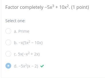 Factor completely −5x3 + 10x2-example-1