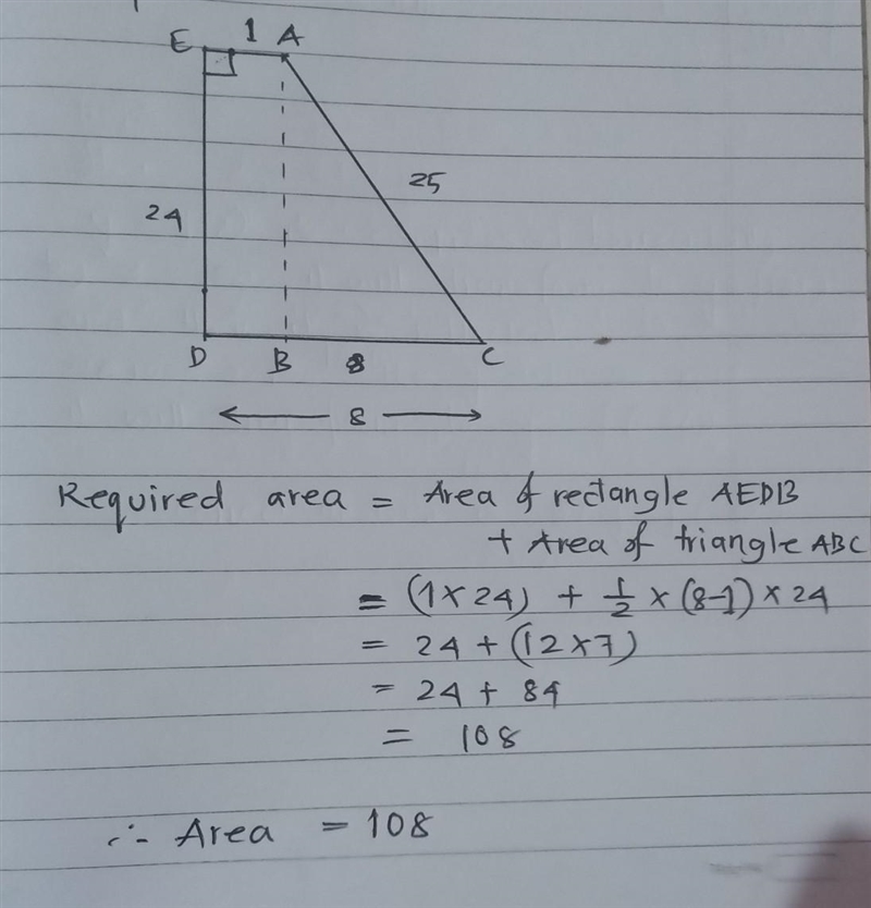 Find the area of the shape shown below.-example-1