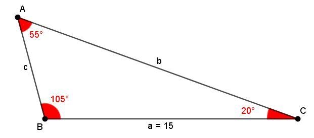 The distance between two locations, A and B is calculated using a third location C-example-1