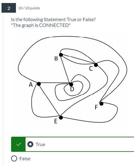 Is the following Statement True or False? "The graph is CONNECTED" Group-example-1