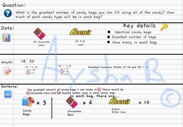 You are creating identical candy bags using 18 chocolate bars and 30 peanut butter-example-1