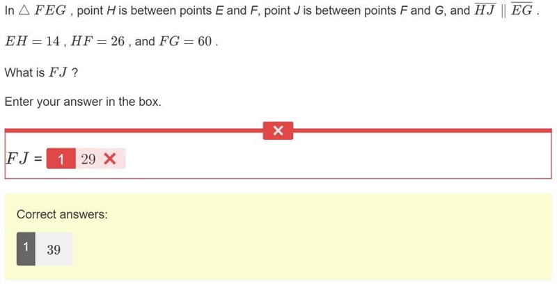 In △FEG , point H is between points E and F, point J is between points F and G, and-example-1