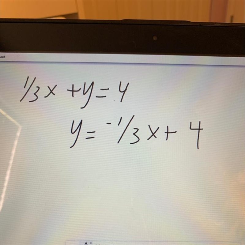 1/3x+y=4 solve for y​-example-1