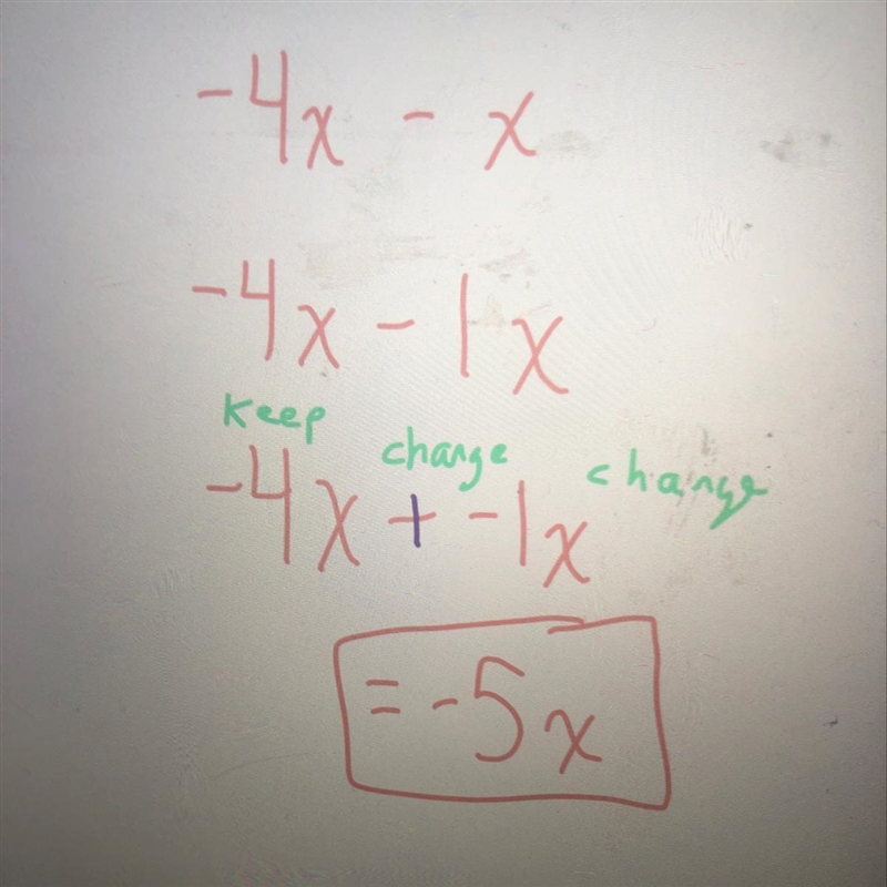 What do u get when you Simplify -4x - x.-example-1