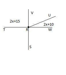 If the m∠SRW = 85°, what are the measures of ∠VRU and ∠URW?-example-1