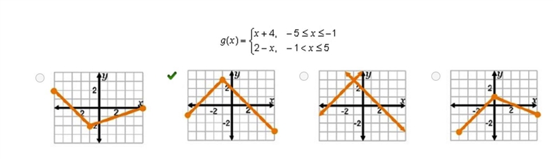 Evaluate the step function for the given input values. g(x) = StartLayout enlarged-example-1