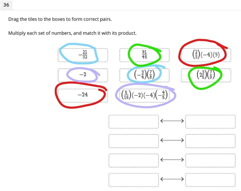 If you have the answer pls screenshot and put each pare in one color pls-example-1