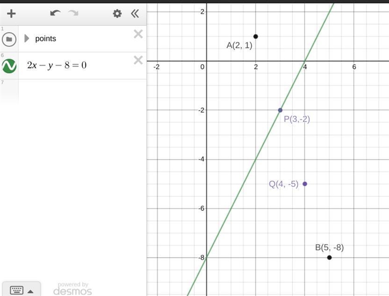 The line segment joining the points A(2,1) and B(5,-8) is trisected at the points-example-1