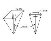 Popcorn is now available in two different cups at a theater; a square pyramid or a-example-1