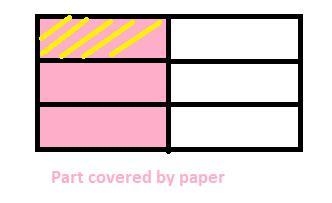 1/2 of lla's workspace is covered in paper.1/3 of the paper is covered in yellow sticky-example-1