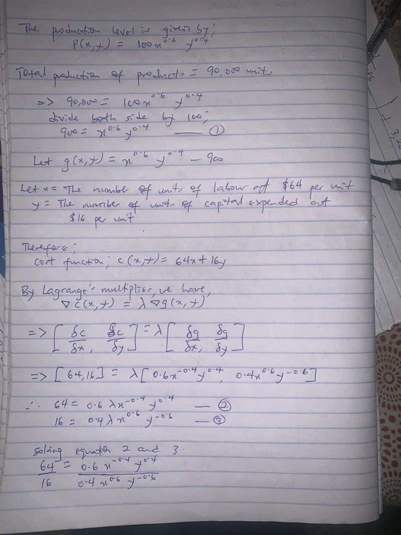 Find the minimum cost of producing 90000 units of a product, where x is the number-example-1