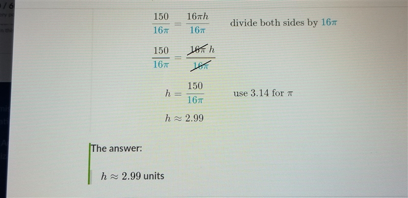 Cone with radius 4 units is shown below. Its volume is 50 cubic units. Find the height-example-2