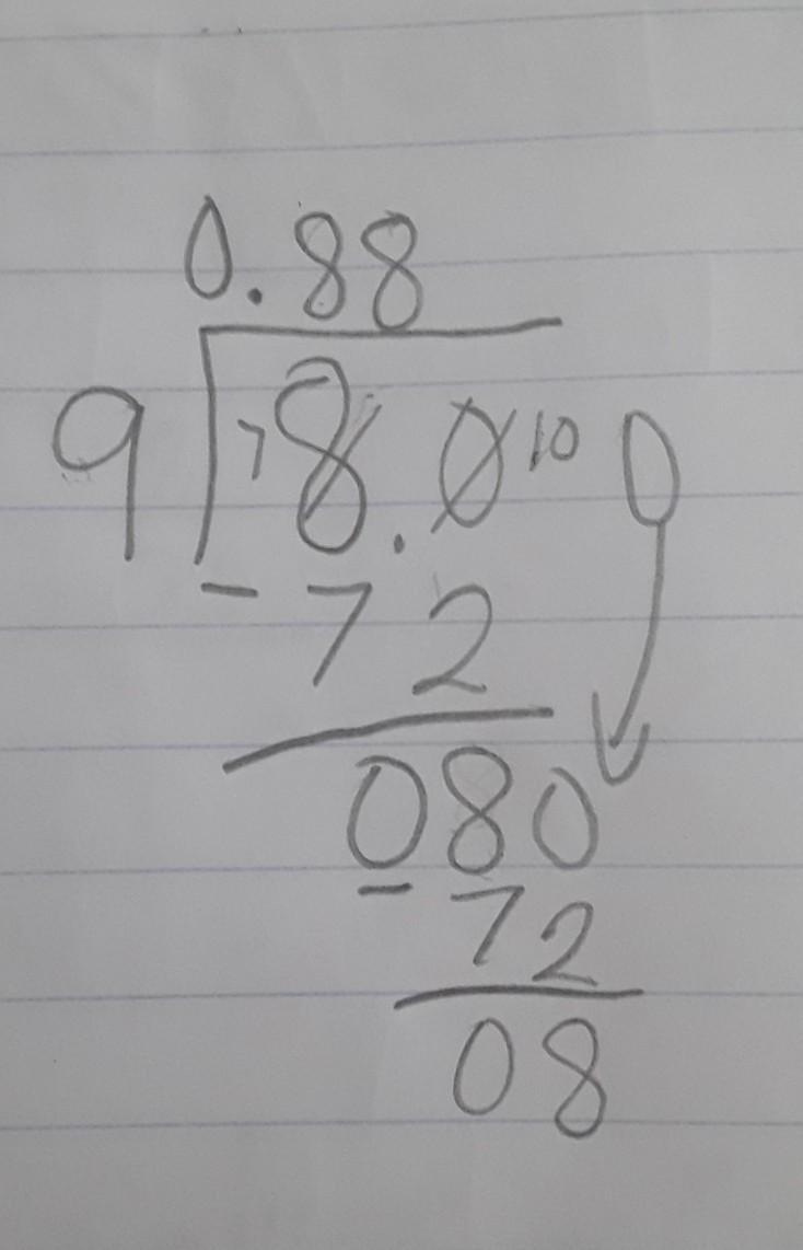 Use long division to determine the decimal equivalent of 8/9 0.3 0.4 0.5 0.8-example-1