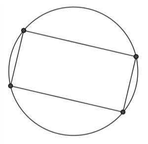 4. A rectangle is inscribed into a circle. The rectangle is cut along one of its diagonals-example-1