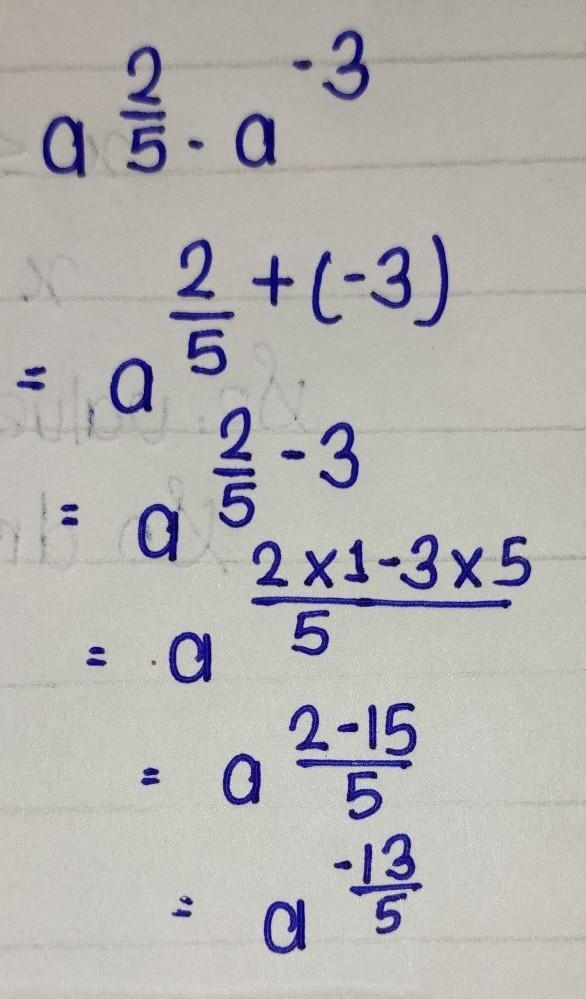 Rewrite the expression in the form a^n a^2/5 (a^-3)-example-1