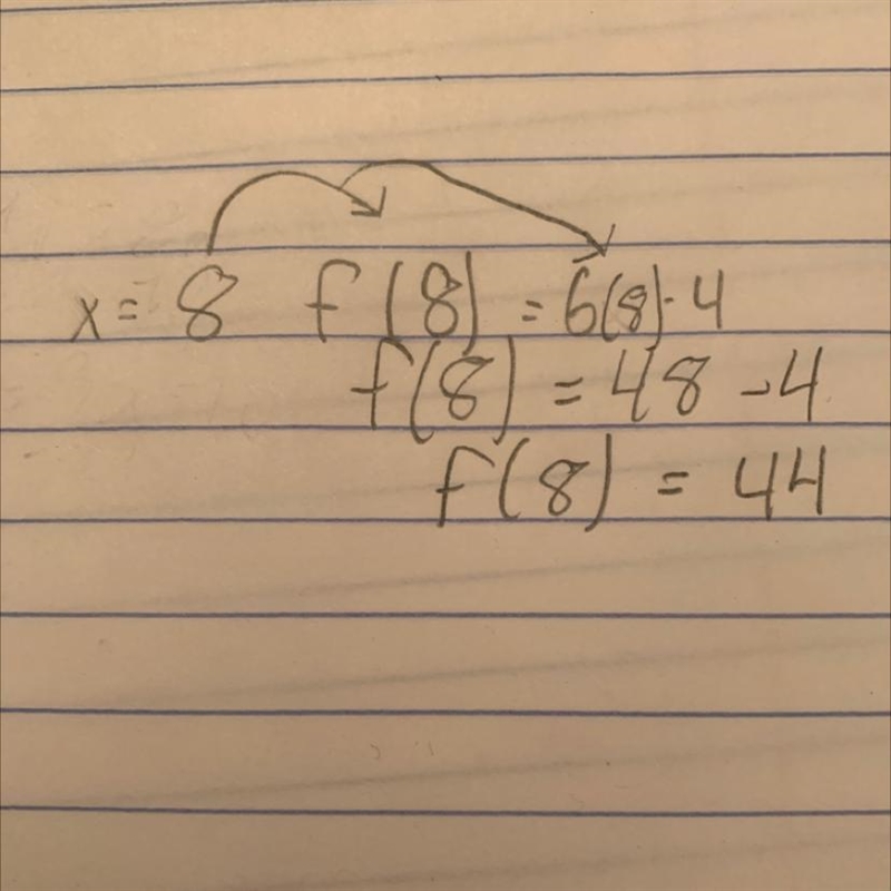 If f(x) = 6x – 4, what is f(x) when x = 8?Which represents where f(x) = g(x)?-example-1