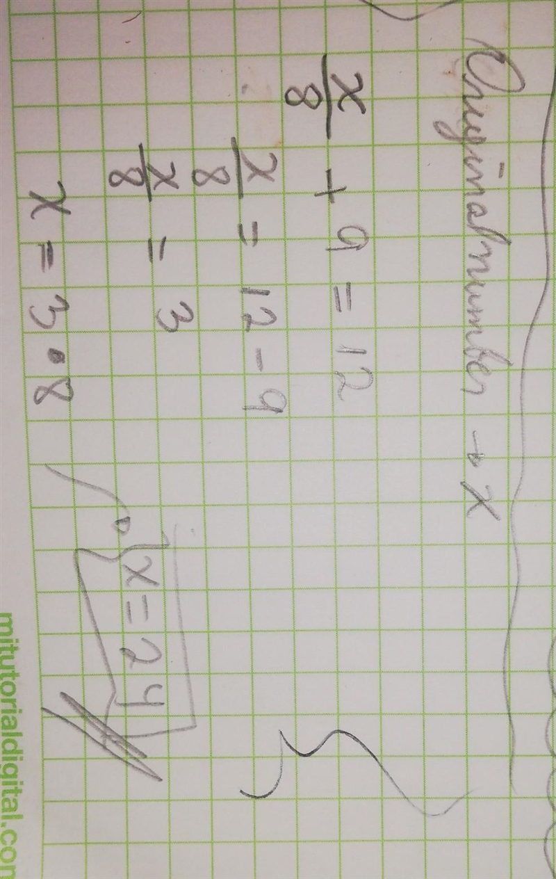 Caroline divides by 8, then adds 9 to get an answer of 12. What was the original number-example-1