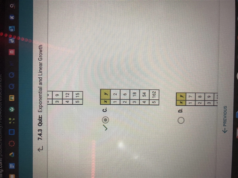 These tables of values represent continuous functions. In which table do the values-example-3