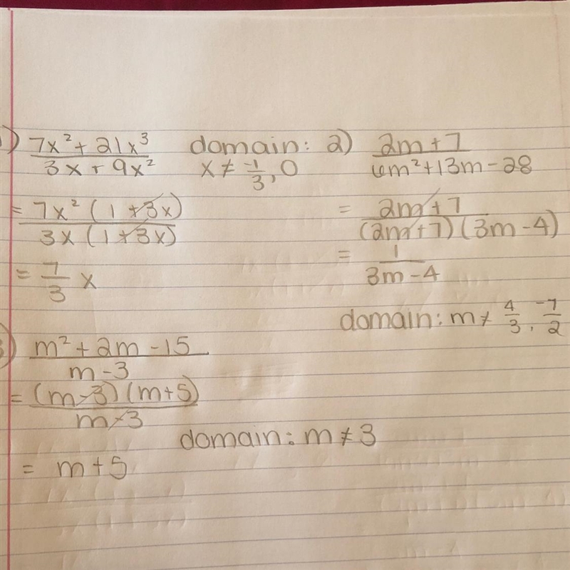 Urgent!! Find an equivalent rational expression in lowest terms and identify the domain-example-1