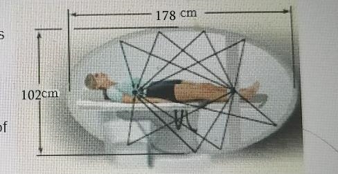 A patient is placed in an elliptical tank that is 178 centimeters long and 102 centimeters-example-1