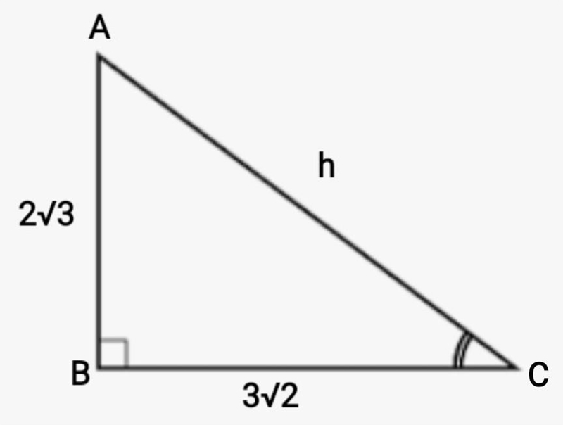 if a right triangle has one side measuring 3√2 and another side measuring 2√3, what-example-1