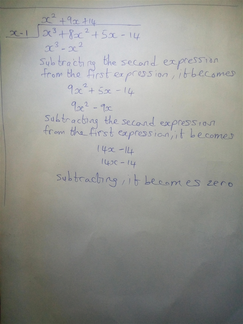 Solve by factoring x^ 3 +8x^ 2 +5x-14=0-example-1