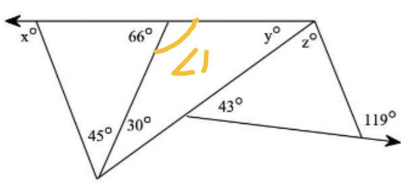 What are the values of​ x, y, and​ z?-example-1