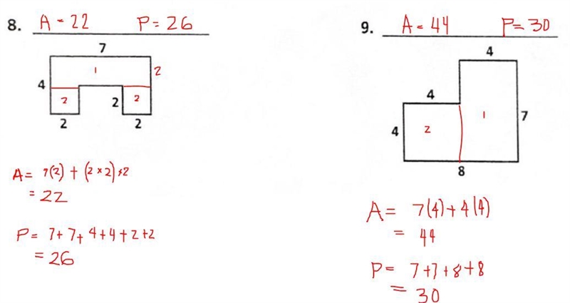 I need help with numbers 8 and 9... I need to use these formulas for it... Perimeter-example-1