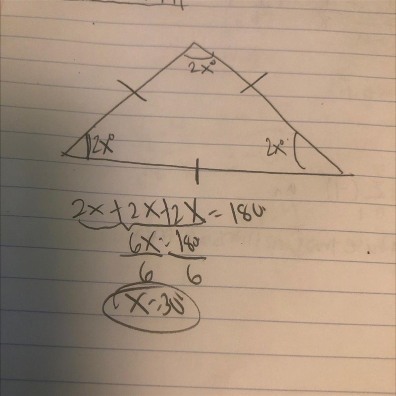 What is the value of x? (2x) 0 22.5 0 30 O 45-example-1