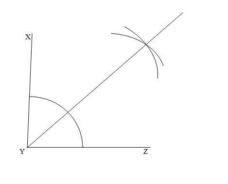 Draw an angle XYZ of 88 degree . Construct the angle bisector of-example-1