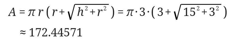 Find the surface area of the figure below. A. 73.27 ft2 B. 150.80 ft2 C. 144.37 ft-example-3