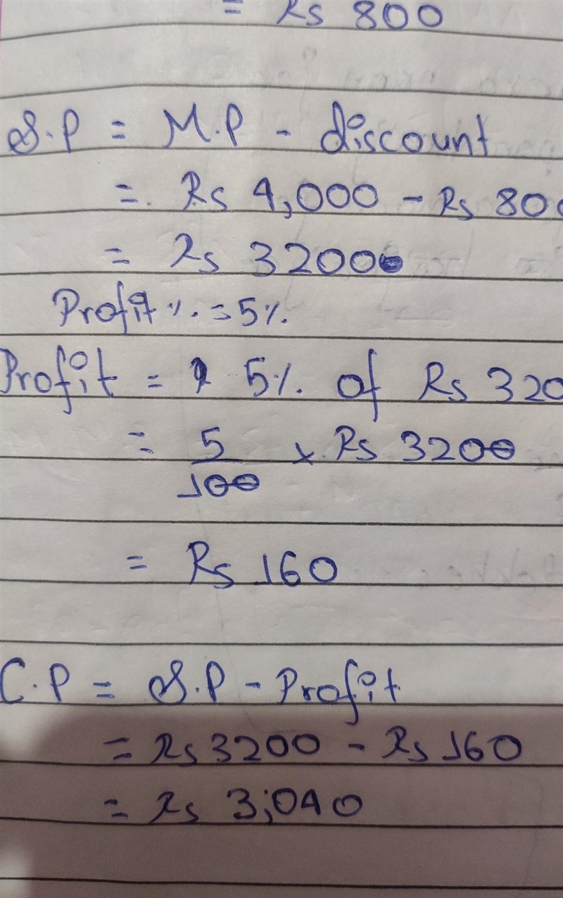 The marked price of a watch is Rs. 4,000. A shopkeeper sold it at 20% discount by-example-2