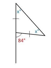 A pennant is in the shape of an isosceles triangle. One leg of the triangle is fastened-example-1