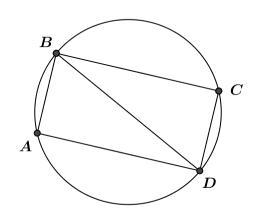 4. A rectangle is inscribed into a circle. The rectangle is cut along one of its diagonals-example-2