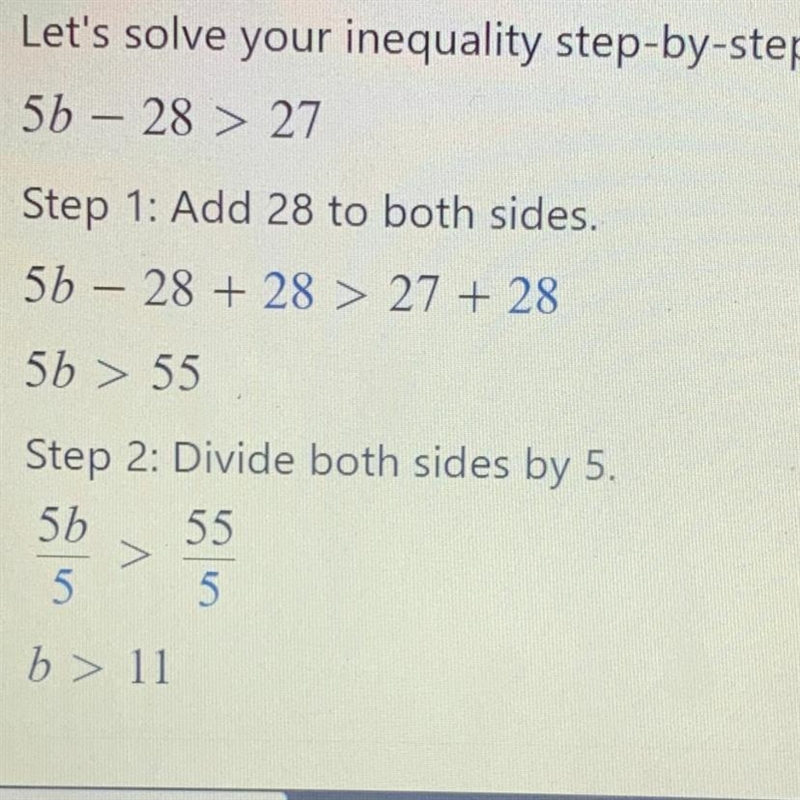 How do you solve this 5b-28>27-example-1