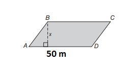 The area of parallelogram ABCD is 2250 square meters. What is the height of the parallelogram-example-1